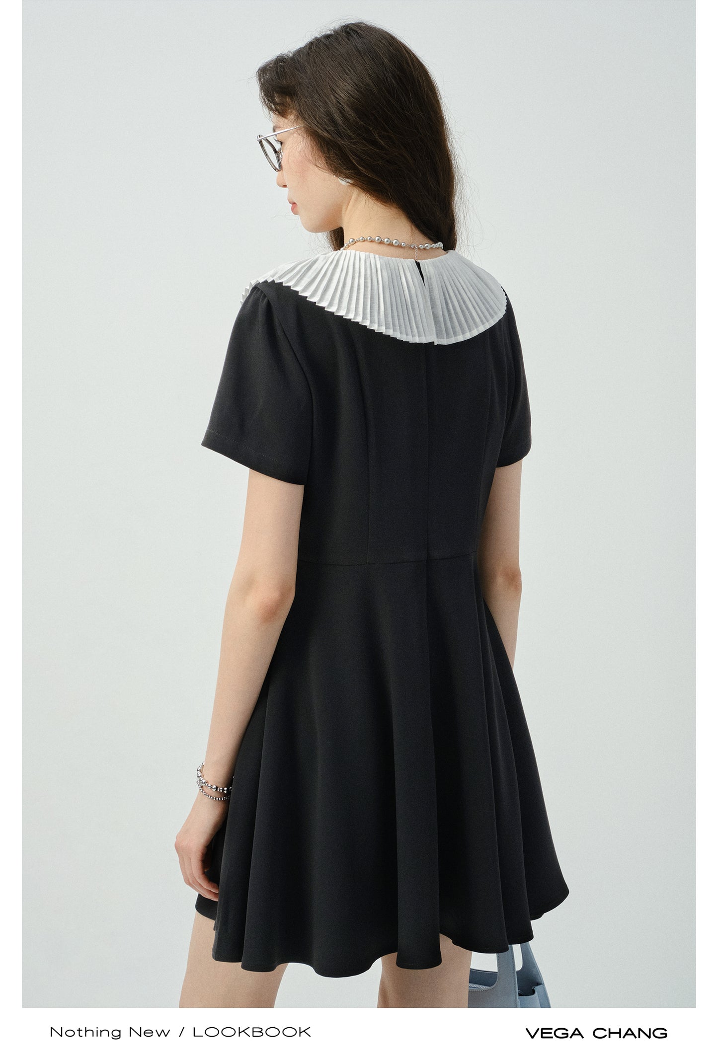 Victorian-Inspired Contrast Bib Dress