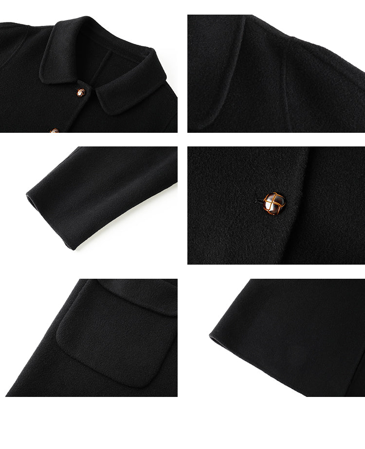 Double-Layered Doll Collar Wool Coat