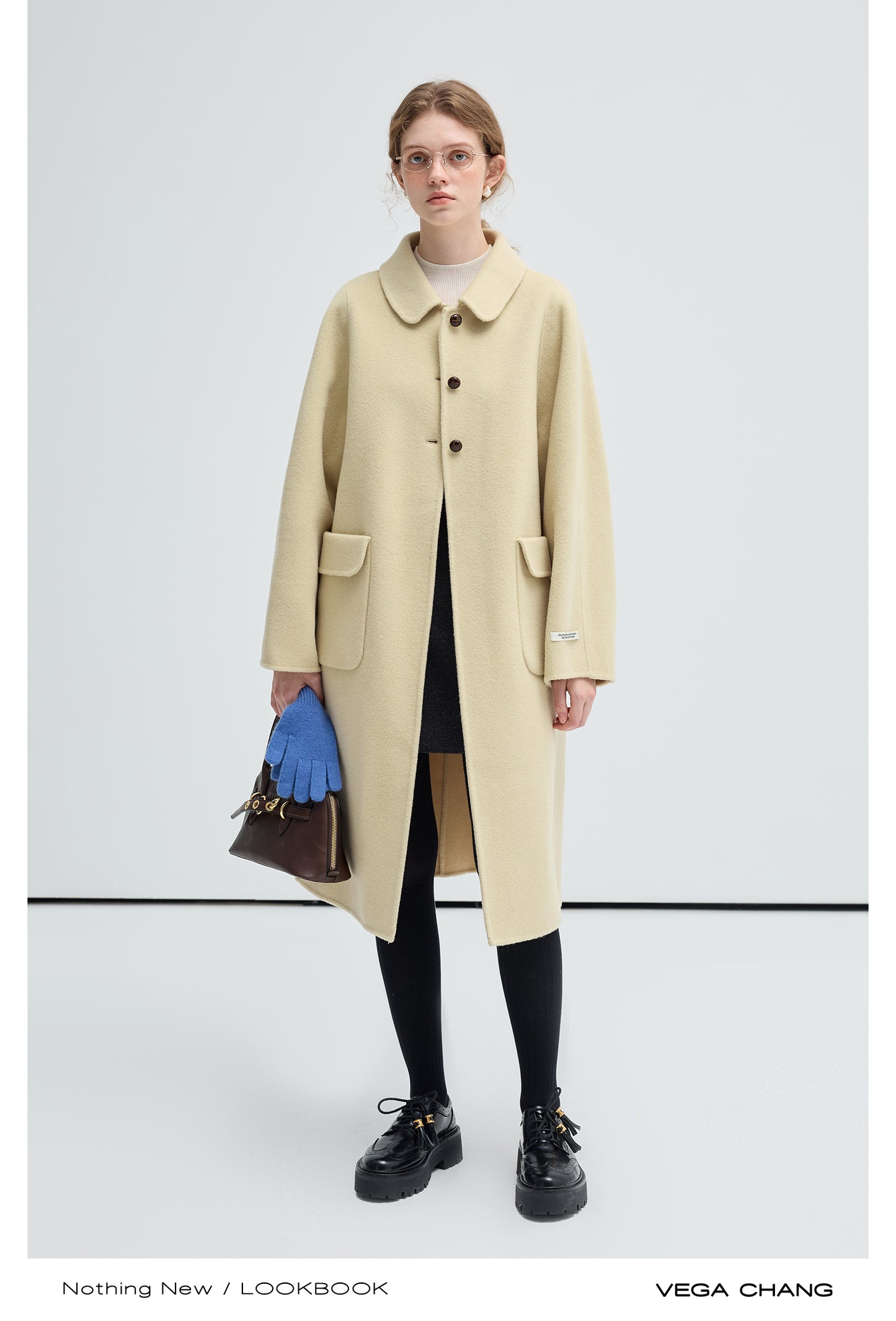 Double-Layered Doll Collar Wool Coat