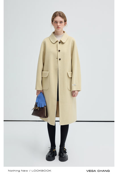 Double-Layered Doll Collar Wool Coat