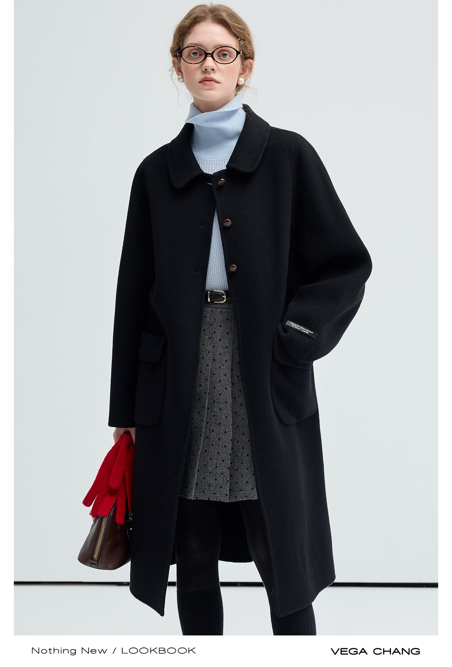 Double-Layered Doll Collar Wool Coat