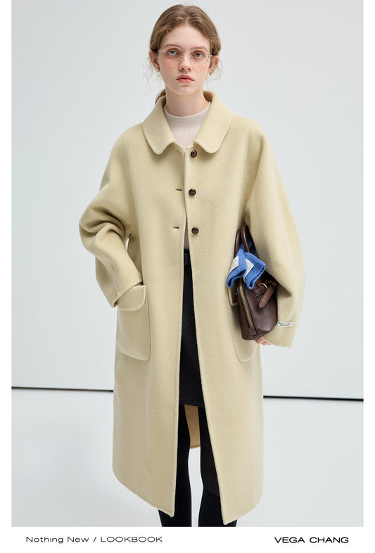 Double-Layered Doll Collar Wool Coat