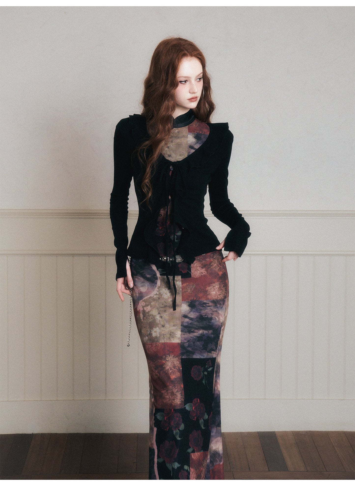 Ruffled Slim-Fit Ribbed Knit Top