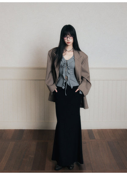 Ruffled Slim-Fit Ribbed Knit Top