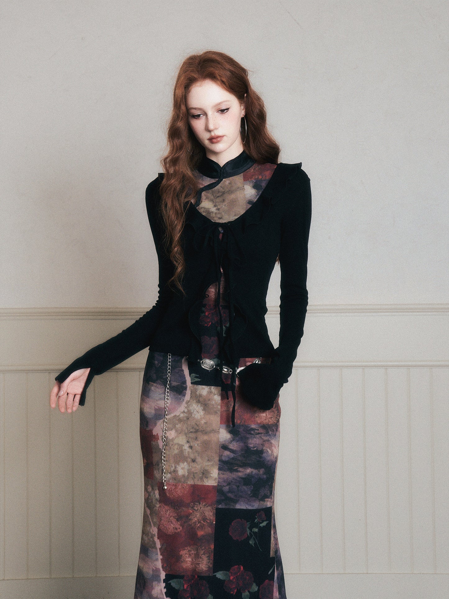 Ruffled Slim-Fit Ribbed Knit Top