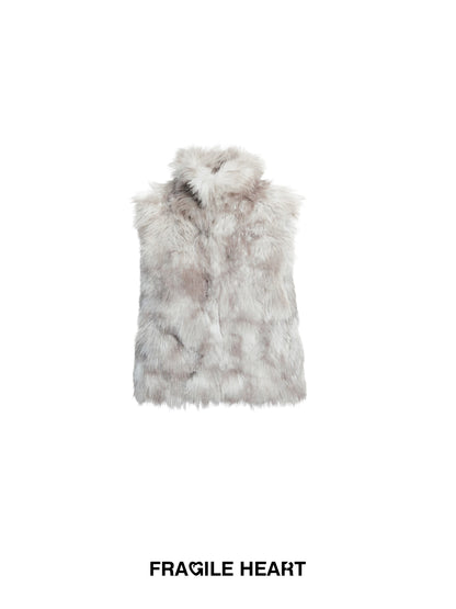 Faux Fur High Neck Vest