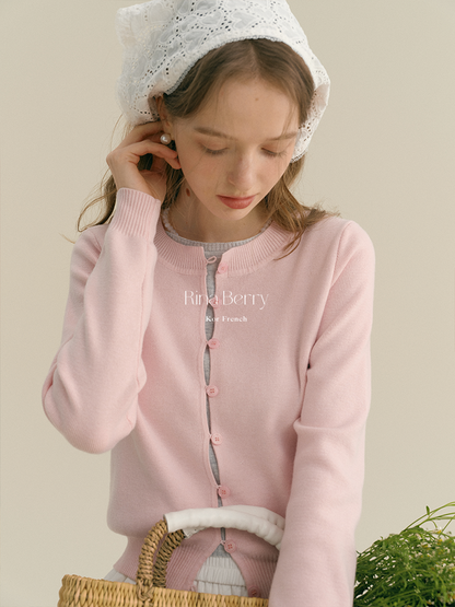 Button-Up Gap-Front Knit Cardigan