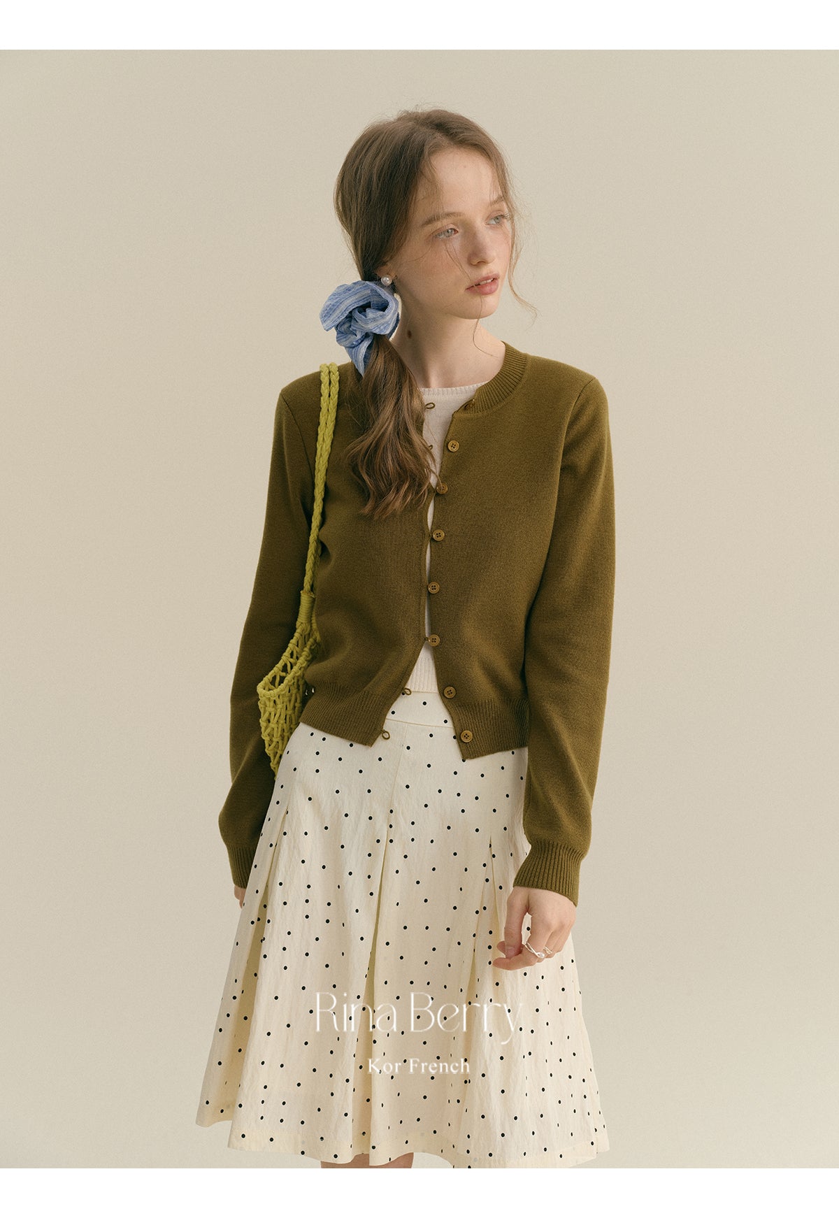 Button-Up Gap-Front Knit Cardigan