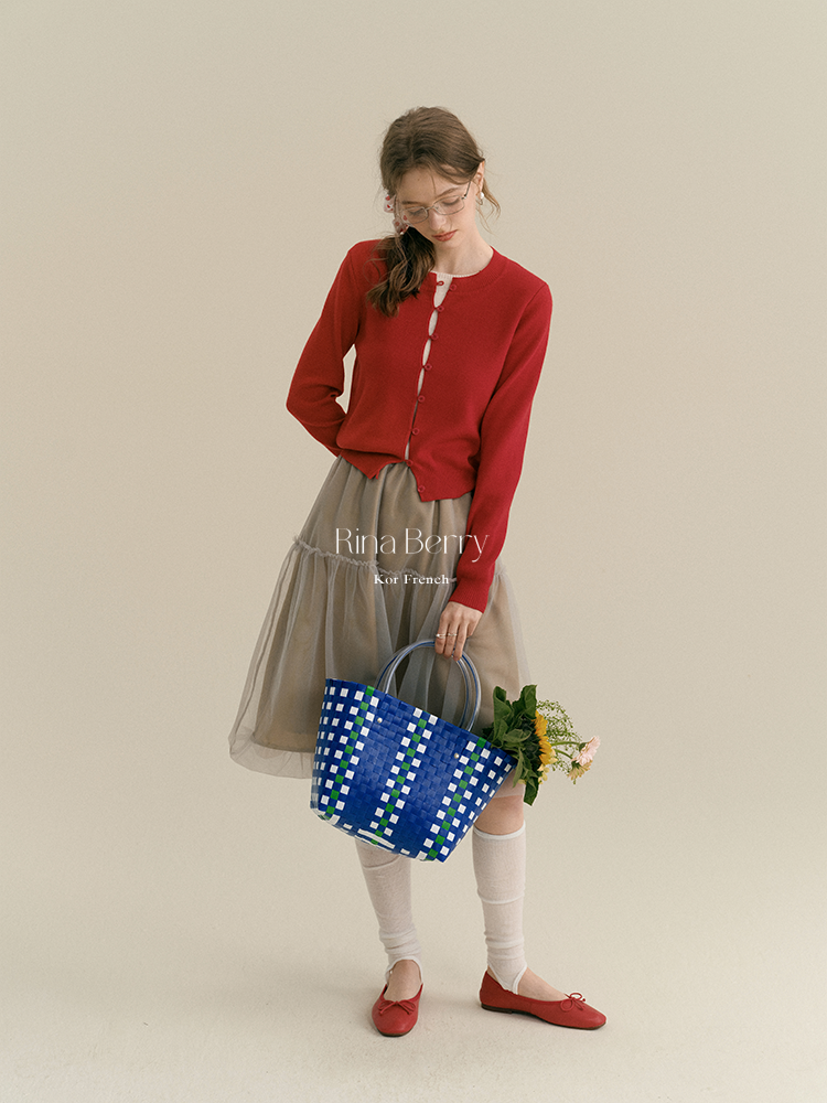 Button-Up Gap-Front Knit Cardigan
