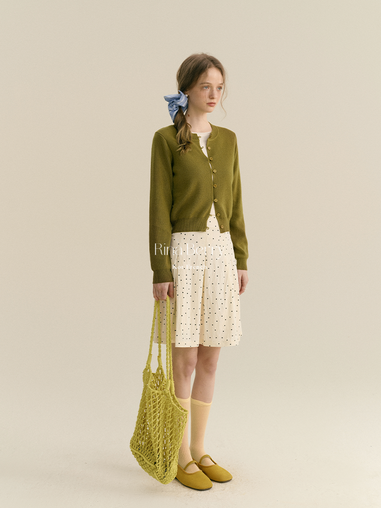 Button-Up Gap-Front Knit Cardigan