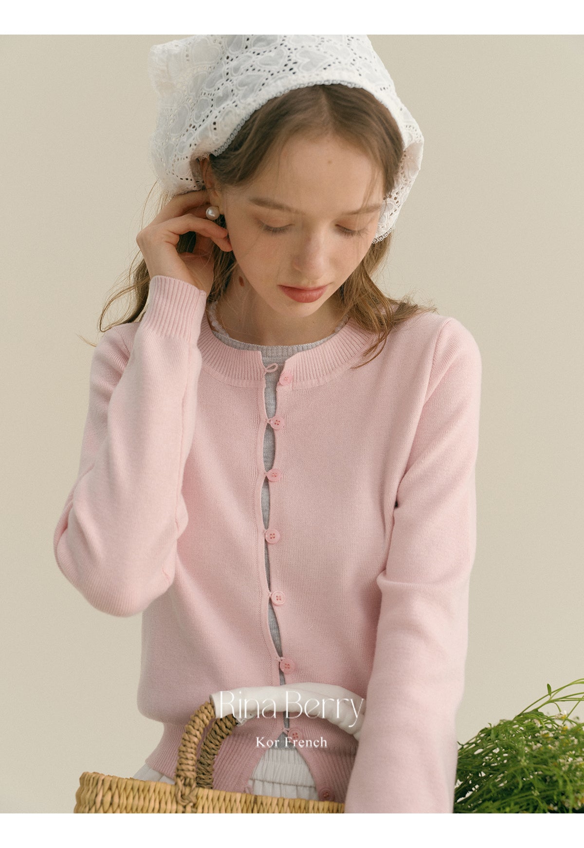 Button-Up Gap-Front Knit Cardigan