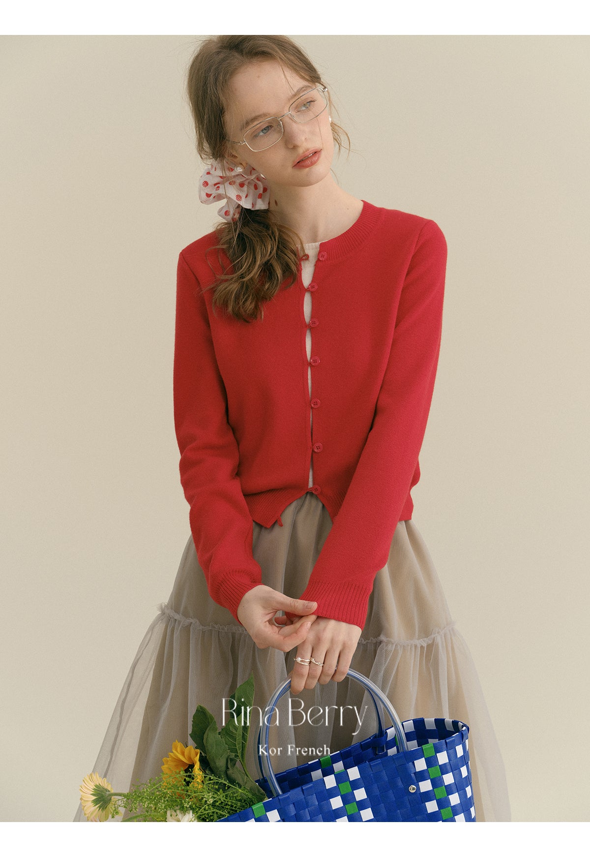 Button-Up Gap-Front Knit Cardigan