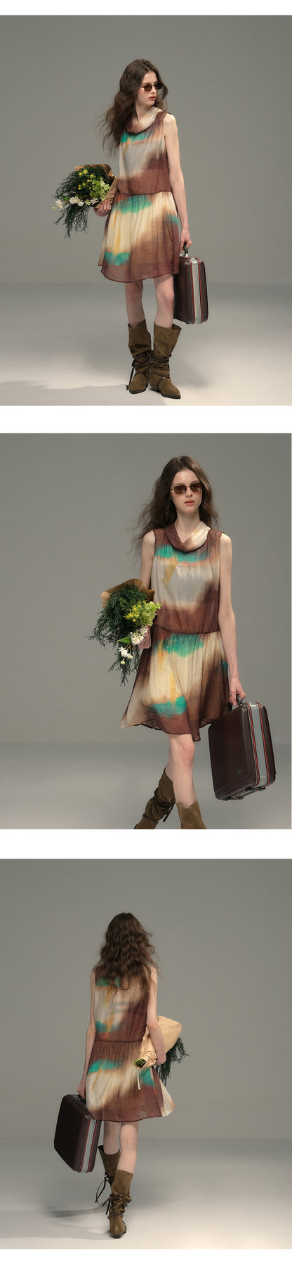 Translucent Gradient Sleeveless Dress