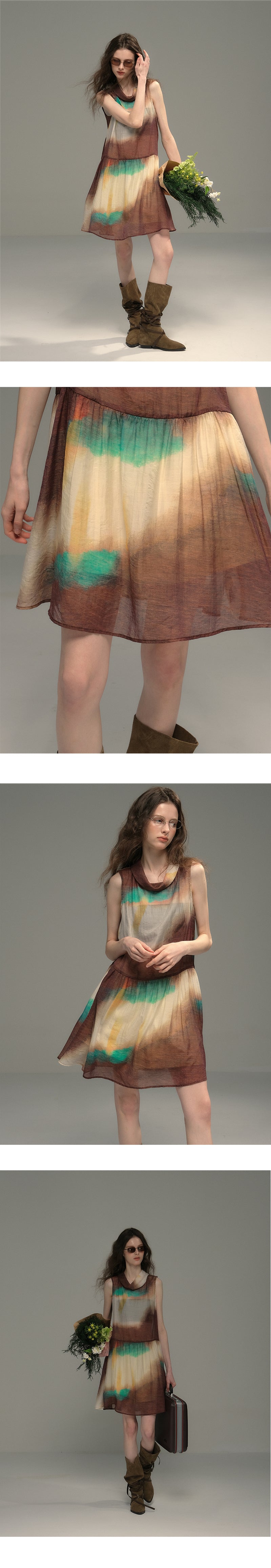 Translucent Gradient Sleeveless Dress
