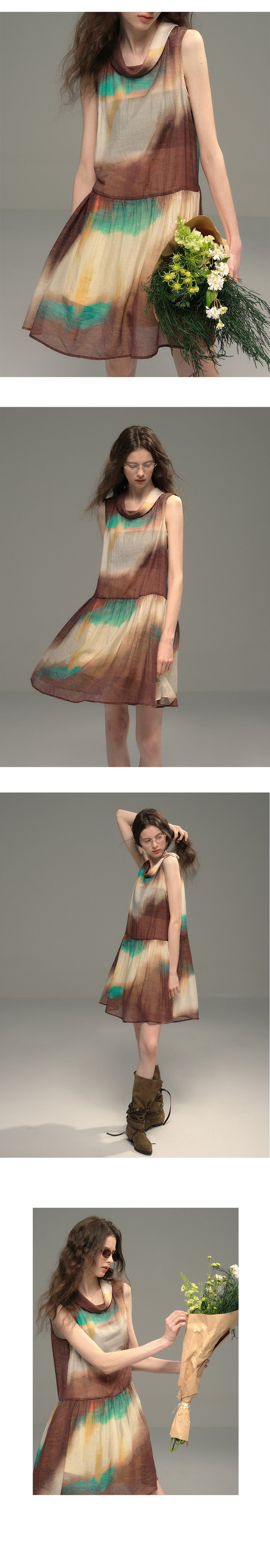 Translucent Gradient Sleeveless Dress