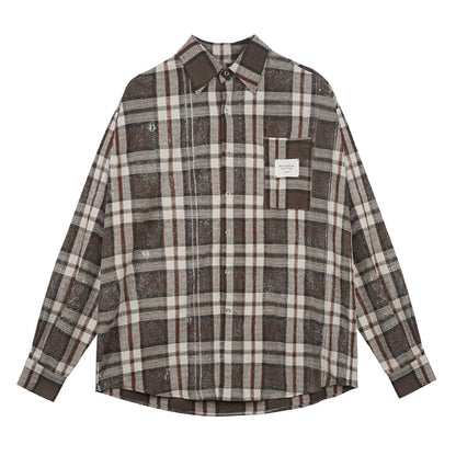 Plaid Oversized Linen-Blend Shirt, High-Waisted Shorts