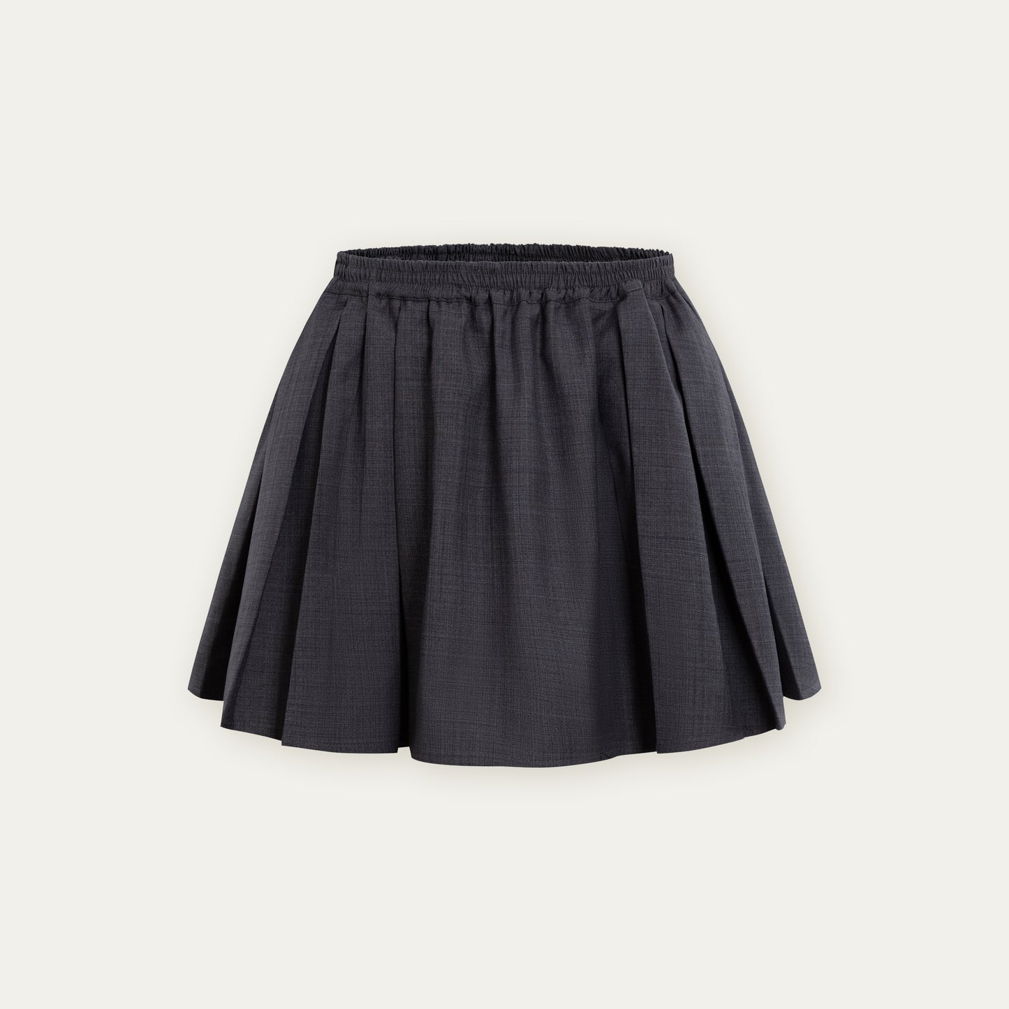 Elastic Waist Pleat Mini Skirt