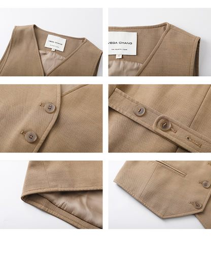 Adjustable Belted Waistcoat With Wide Armholes