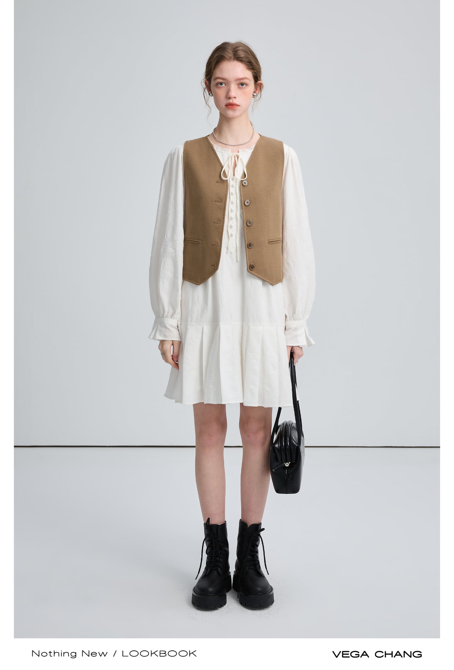 Adjustable Belted Waistcoat With Wide Armholes
