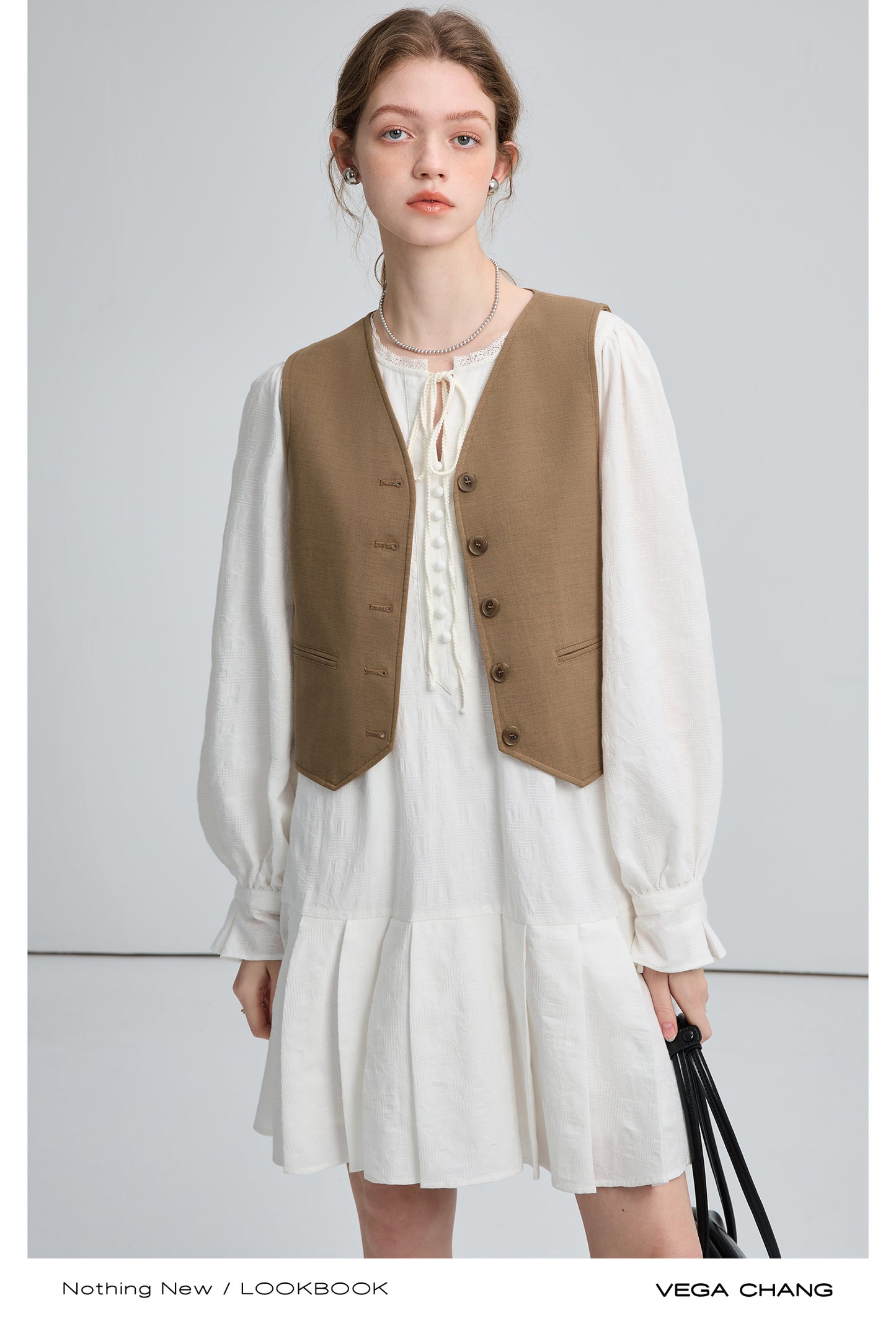 Adjustable Belted Waistcoat With Wide Armholes