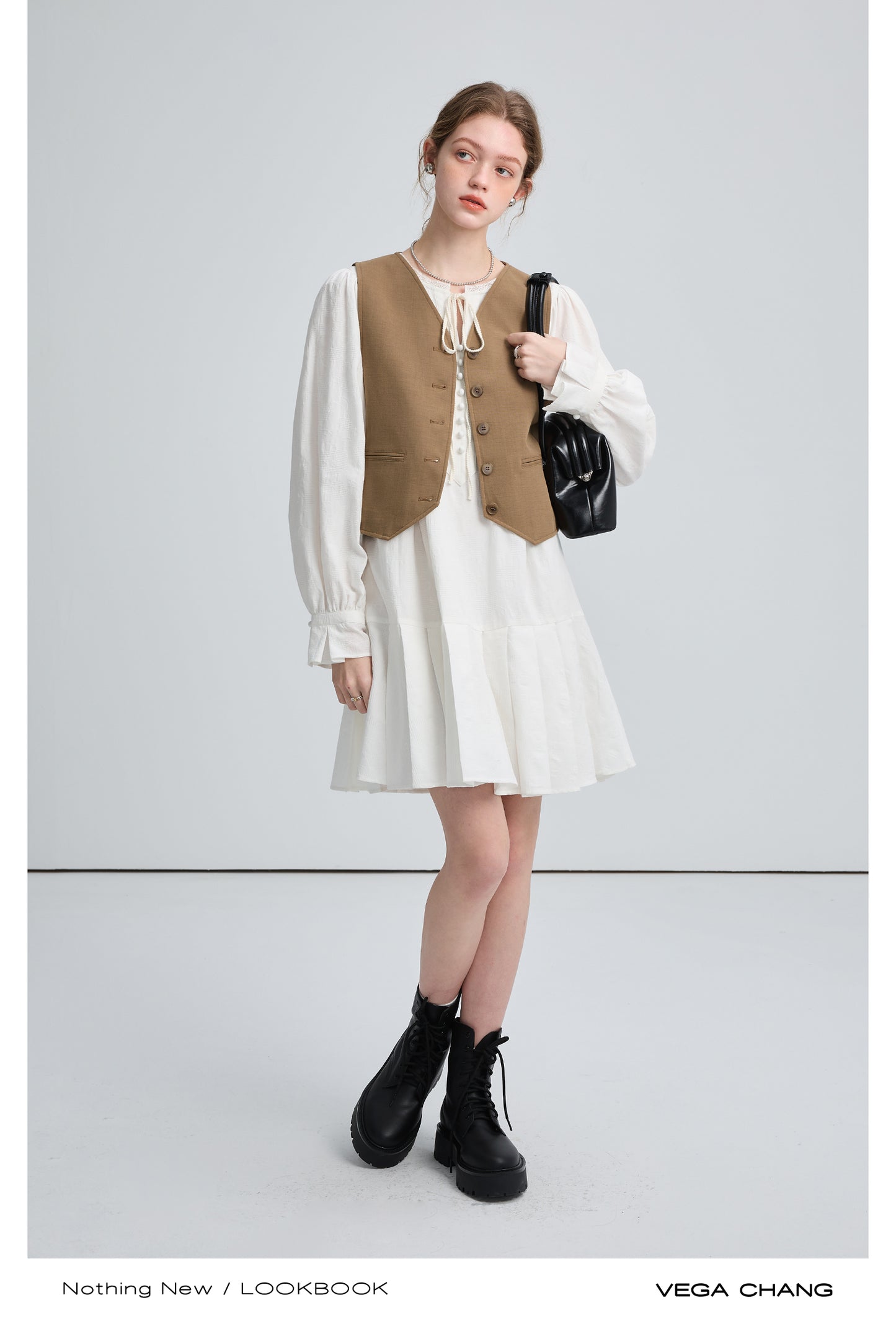Adjustable Belted Waistcoat With Wide Armholes