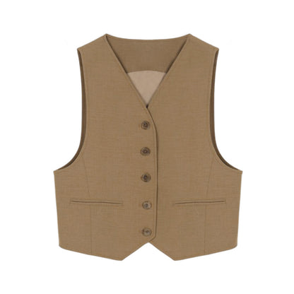 Adjustable Belted Waistcoat With Wide Armholes