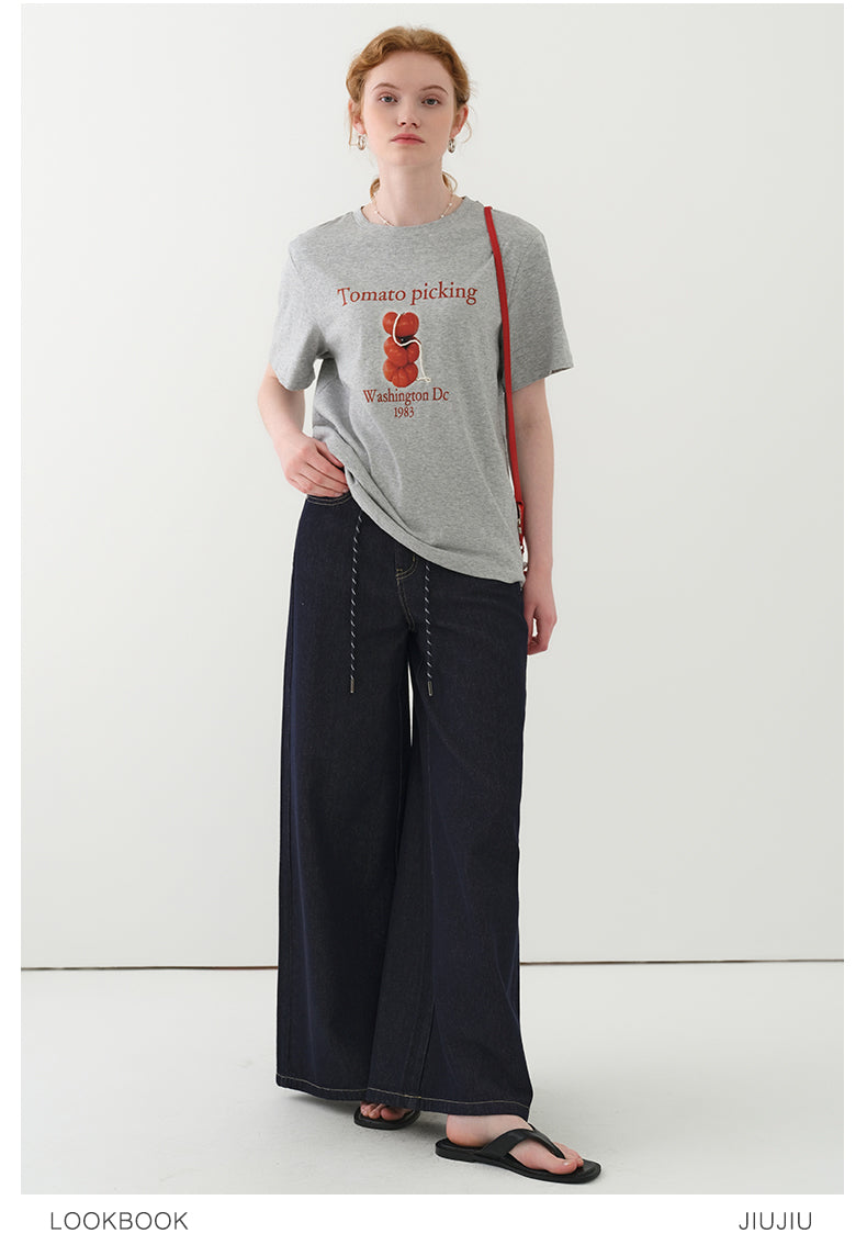 Beaded Tomato Print T-Shirt