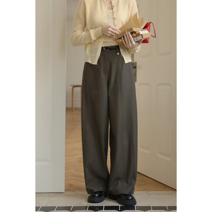Belted Hem Center Seam Trousers
