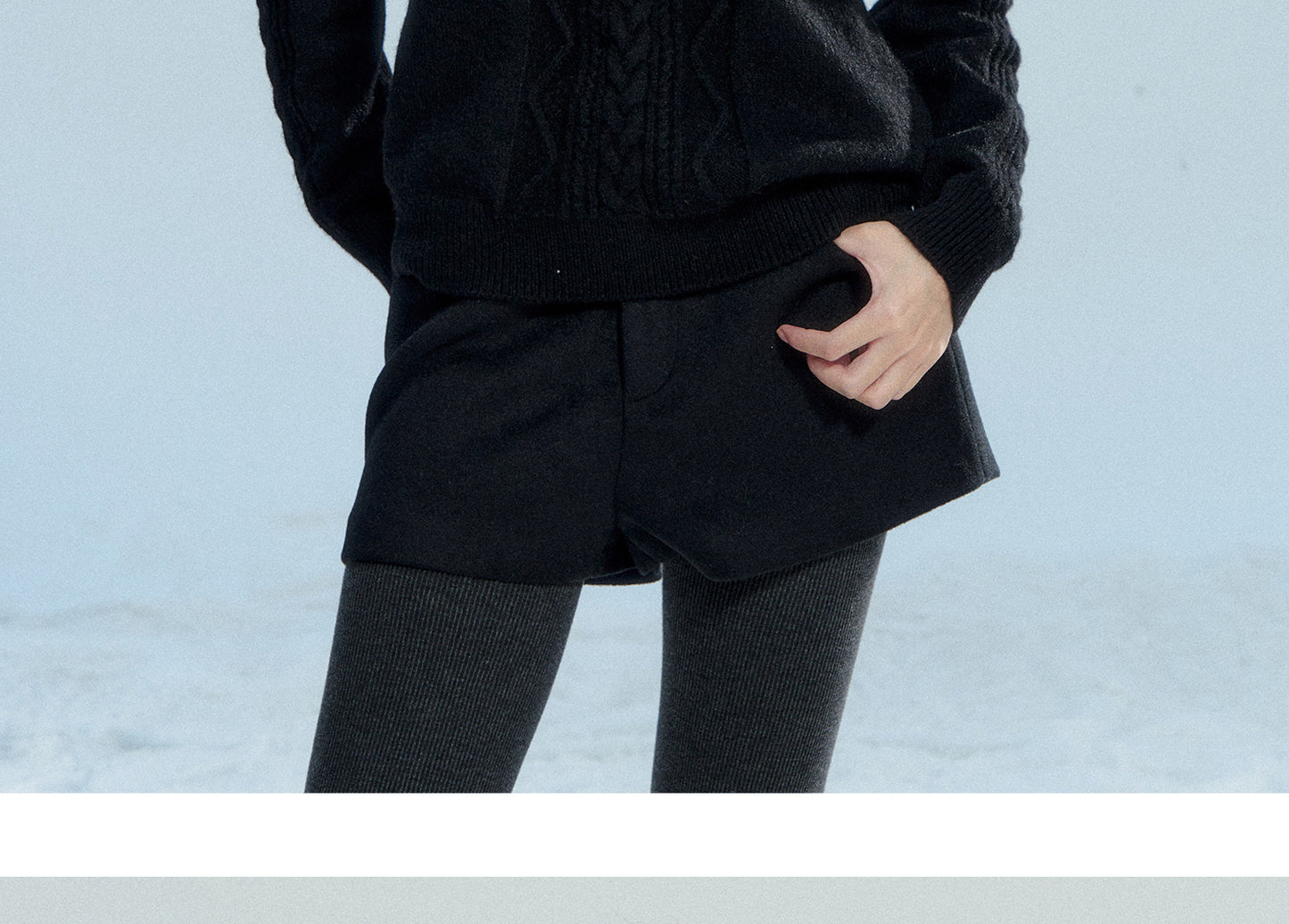 Cable-Knit Hooded Sweater With Detachable Fur Trim