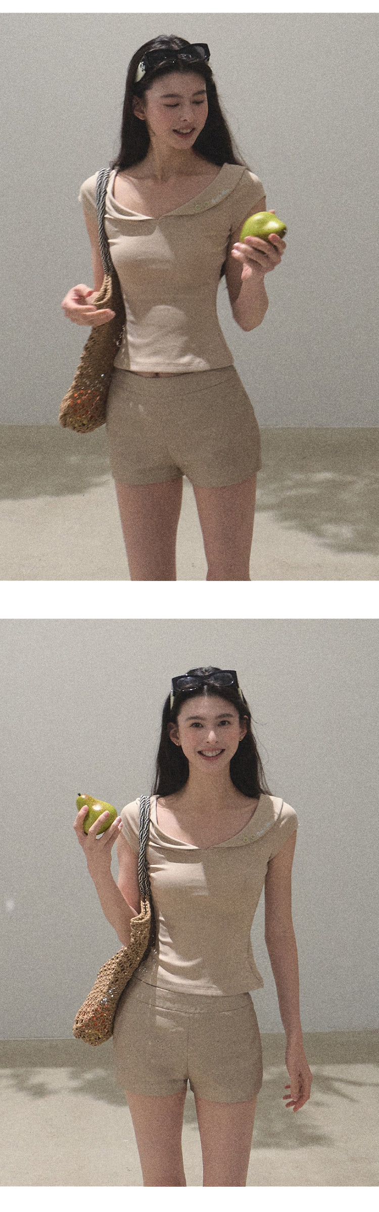 Peter Pan Collar Wide Neck Top