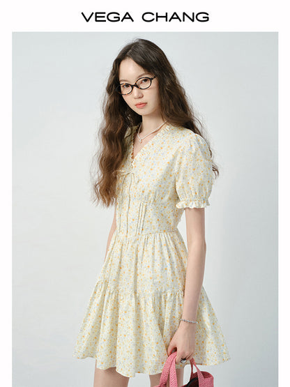 Floral Soft Gathered Cotton Dress In 2 Lengths