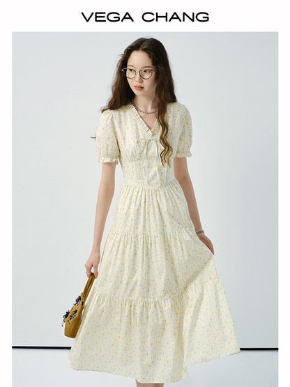 Floral Soft Gathered Cotton Dress In 2 Lengths