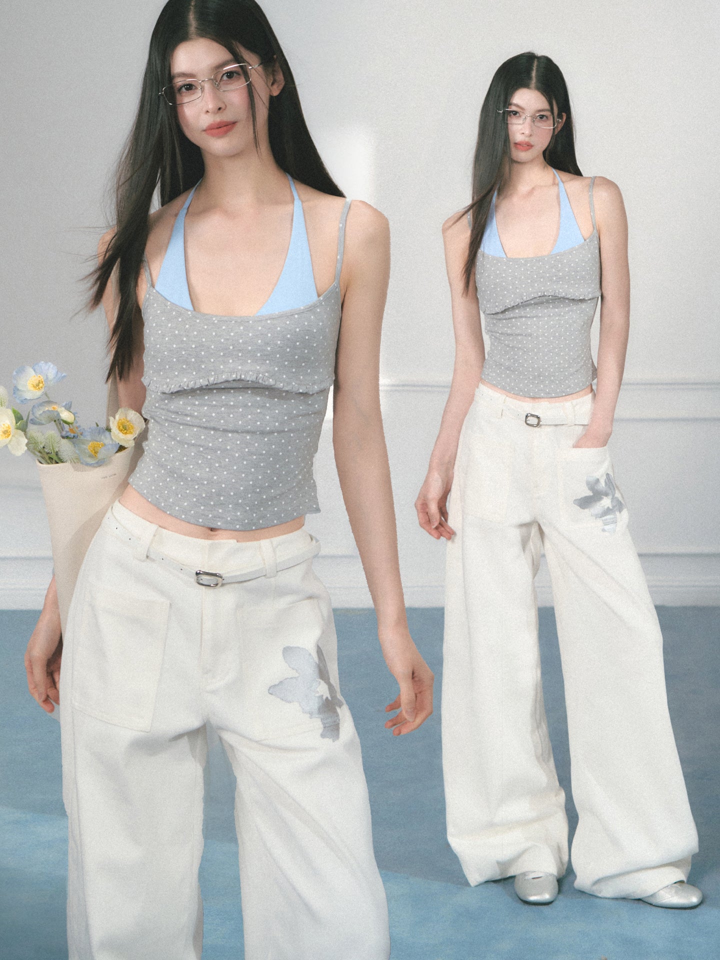 Frill Cami Top With Adjustable Straps