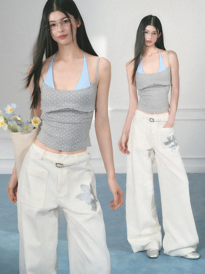 Frill Cami Top With Adjustable Straps