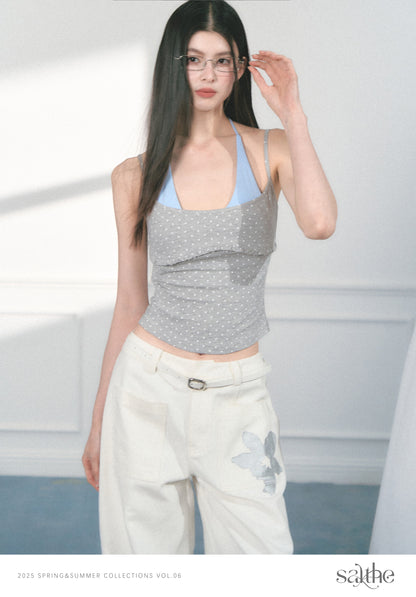 Frill Cami Top With Adjustable Straps