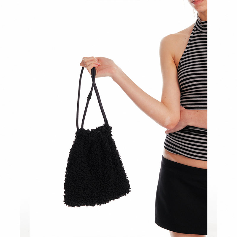 Shirring Drawstring Pouch Bag