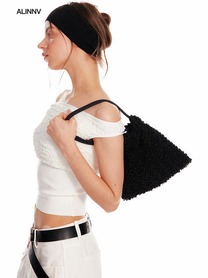 Shirring Drawstring Pouch Bag