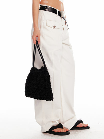 Shirring Drawstring Pouch Bag