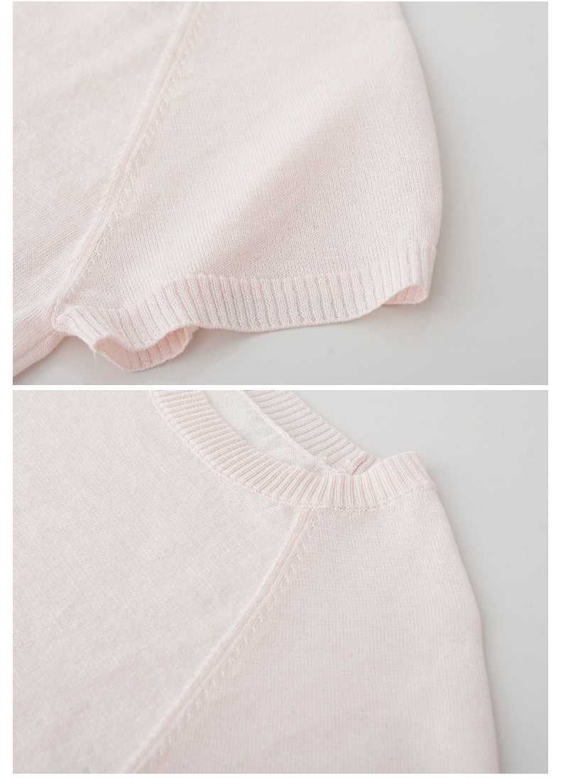 Minimal Knit Top With Sailor Collar Overlay