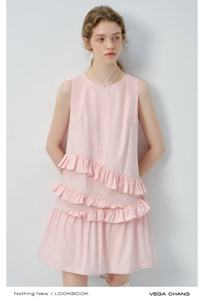 Ruffled Sleeveless Midi Dress