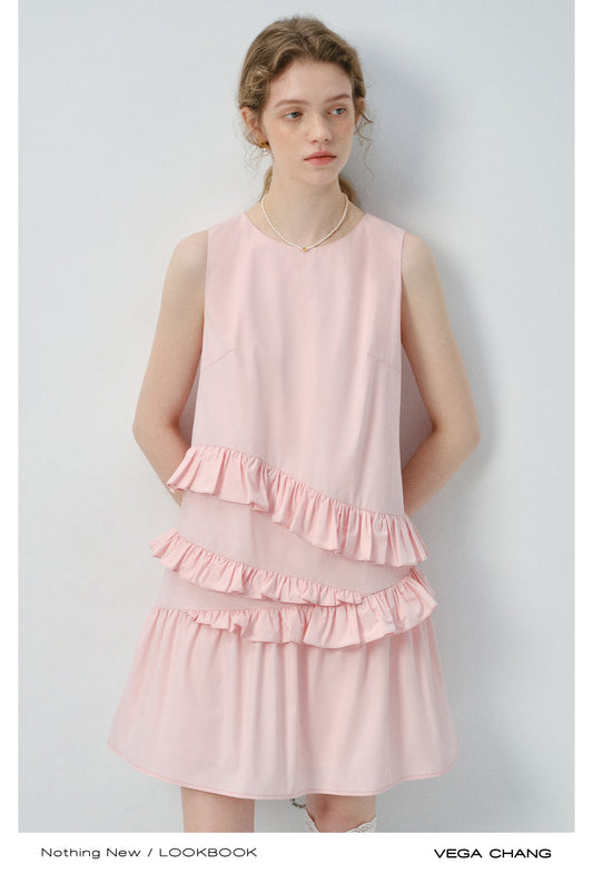 Ruffled Sleeveless Midi Dress