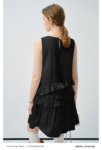 Ruffled Sleeveless Midi Dress