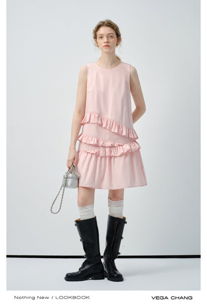 Ruffled Sleeveless Midi Dress