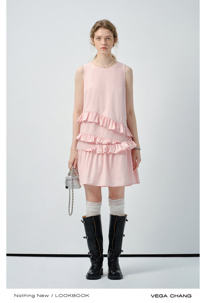 Ruffled Sleeveless Midi Dress