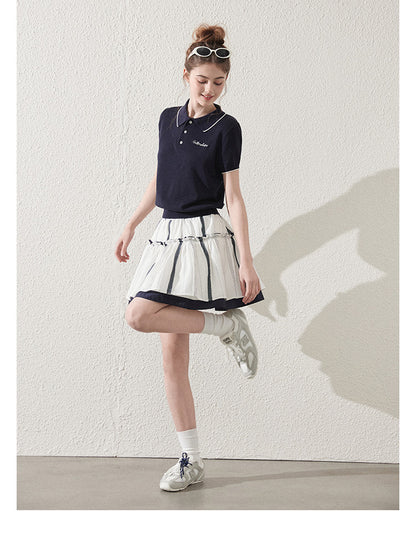 Contrast Tipped Embroidered Polo Shirt