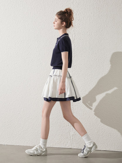 Contrast Tipped Embroidered Polo Shirt