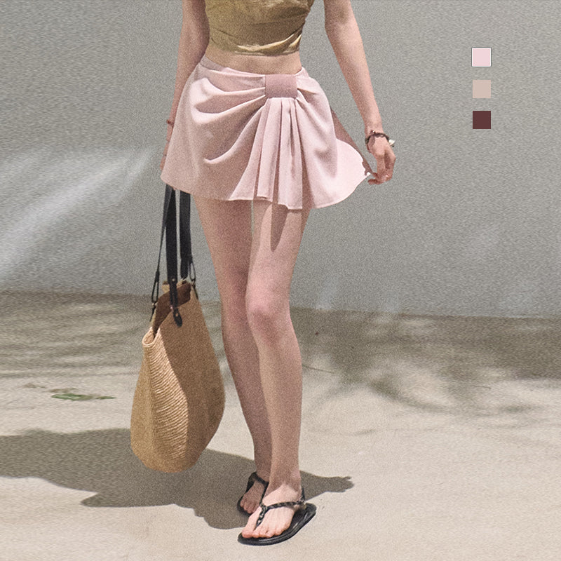 Draped Mini Skirt With Logo Label