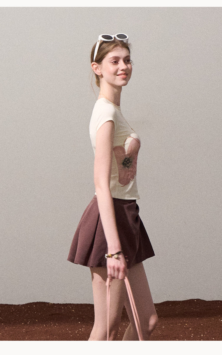 Draped Mini Skirt With Logo Label