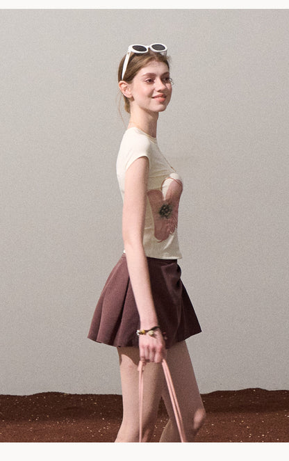 Draped Mini Skirt With Logo Label