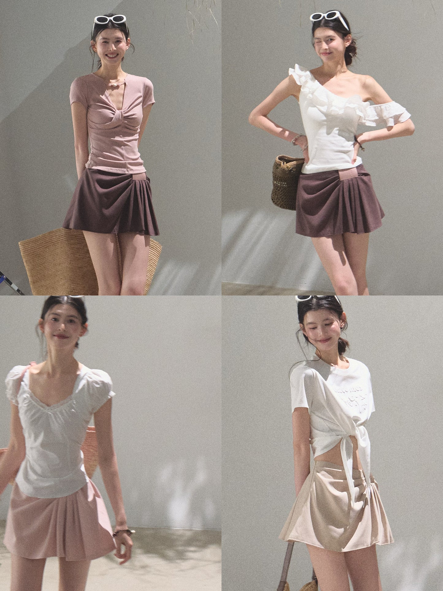 Draped Mini Skirt With Logo Label
